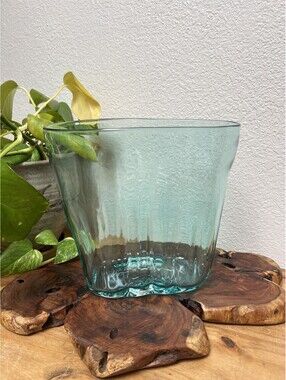 Rare Blenko Wayne Husted Sea Green Vase Four Pleat Ribbed Fluted Art Glass 6415